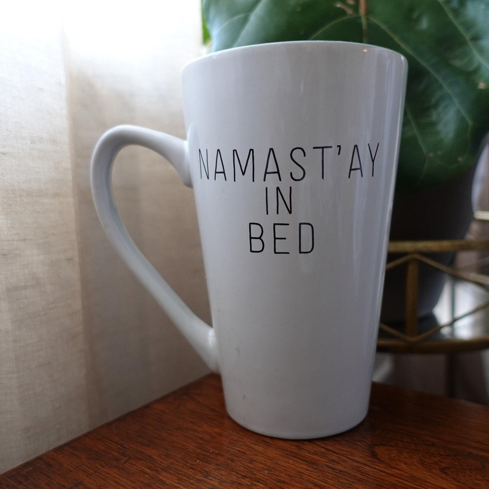 Strawberry street Namastay‎ in Bed extra tall coffee/tea mug